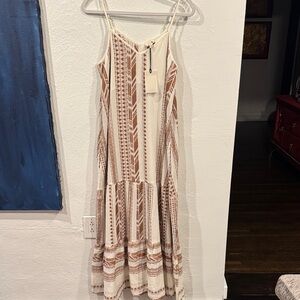 Elan Brown and Cream Maxi Dress